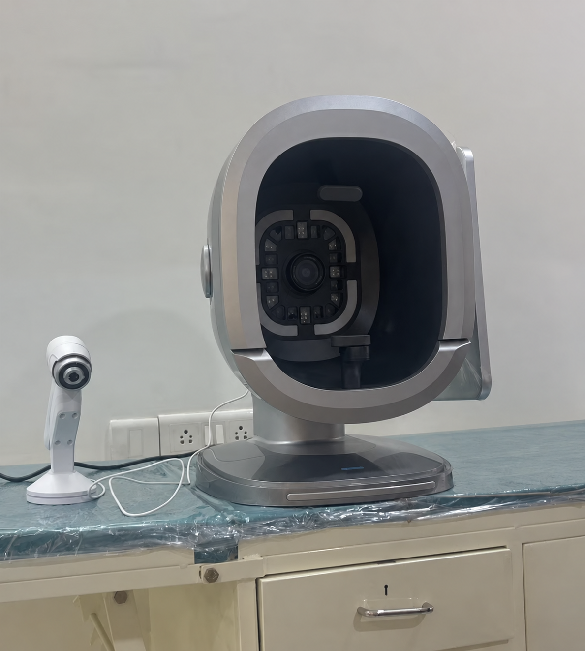 AI-assisted skin and hair analysis machine for 360-degree skin assessment at Dr. NK's Skin Clinic